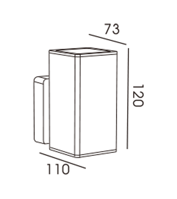 Vierkante wandlamp met enkele kop HR60335 Vierkante wandlamp met enkele kop HR60335