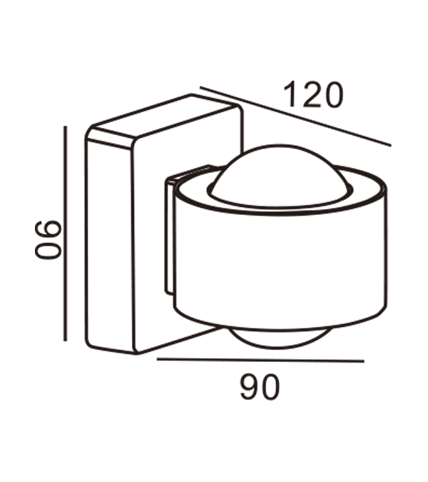 Ronde wandlamp met dubbele kop, specifiek lampeffect HR60471 Ronde wandlamp met dubbele kop, specifiek lampeffect HR60471