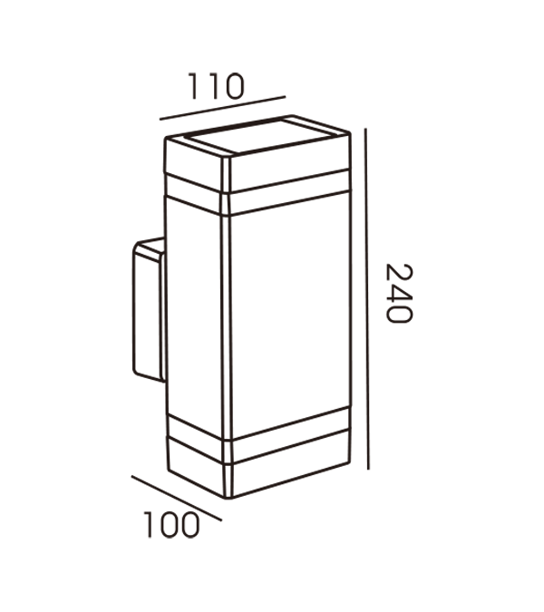 110 Rechthoekige gestreepte dubbele kop enkele wandlamp HR60174 110 Rechthoekige gestreepte dubbele kop enkele wandlamp HR60174