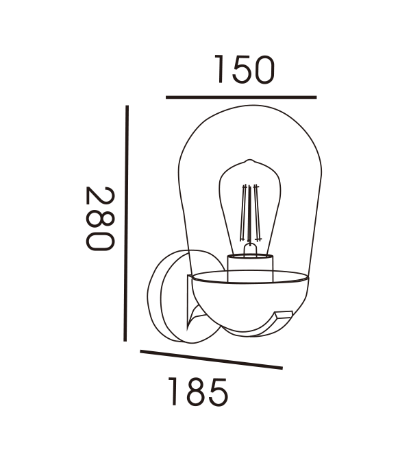 Glazen wandlamp Rocket Head HR60111 Glazen wandlamp Rocket Head HR60111