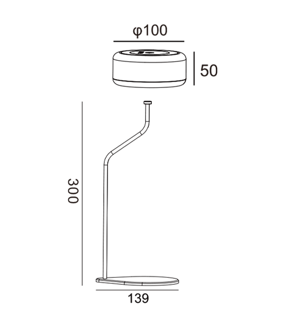 Oplaadlamp met gebogen buis HR95006 Oplaadlamp met gebogen buis HR95006