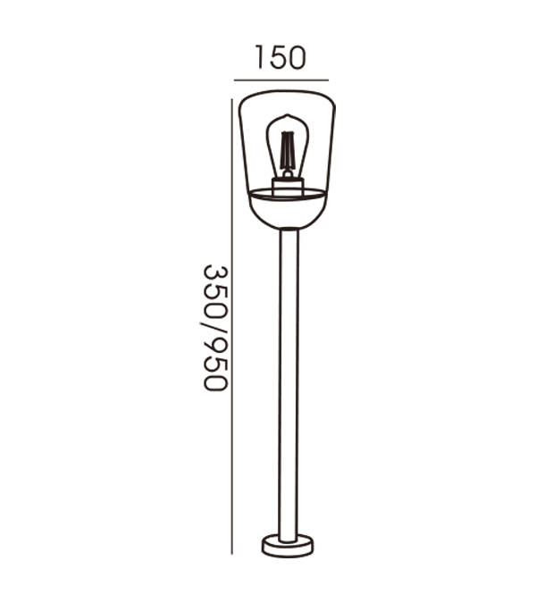 150 platte glazen tuinlampen HR60112-350 150 platte glazen tuinlampen HR60112-350