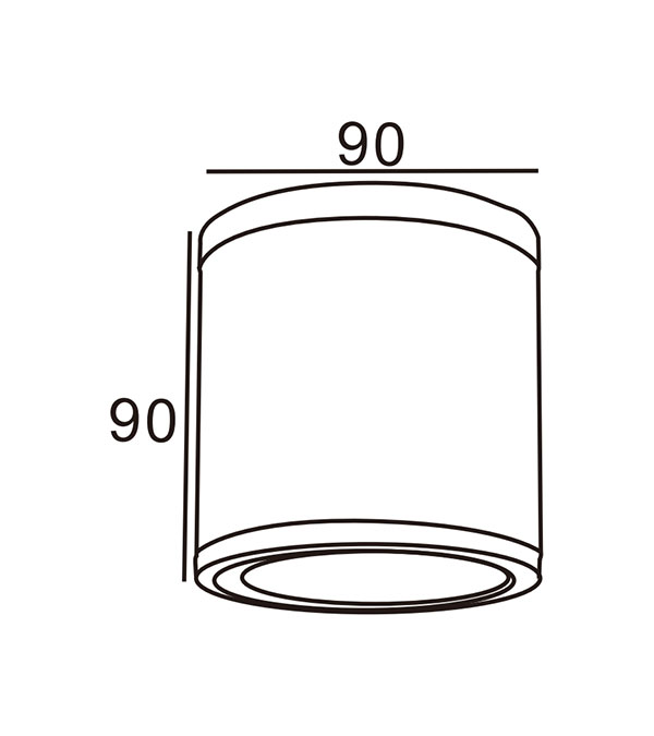 90 GU10 aluminium cilinderplafondlamp HR10201 90 GU10 aluminium cilinderplafondlamp HR10201