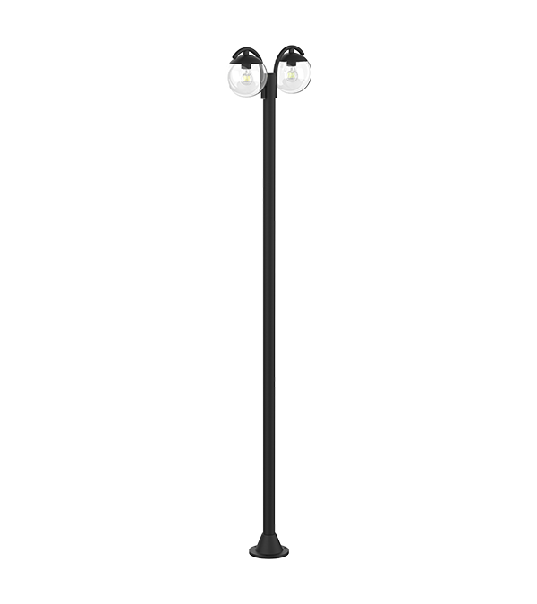 Ronde glazen tuinlamp met dubbele kop HR60693 Ronde glazen tuinlamp met dubbele kop HR60693