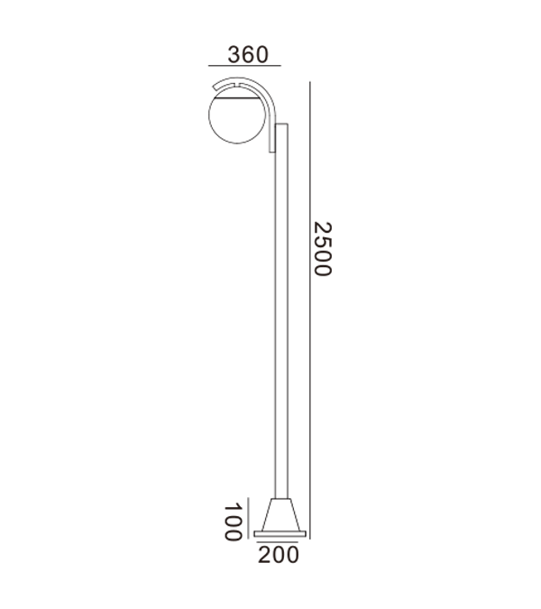Ronde glazen tuinlamp met enkele kop HR60692 Ronde glazen tuinlamp met enkele kop HR60692